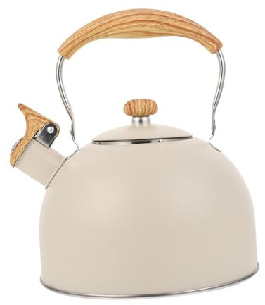 Cabilock Wasserkocher Beige Mit Flachem Boden -teekessel Haushalts-teekessel Verdickter Klingender Wasserkocher Für Küche Büro Reisen