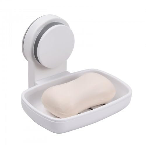 Volumoon Jabonera Autoadhesivo, Soporte para Jabones, No-Perforar, Jabonera Ducha Desmontable, Montado en Pared, jabonera con Desagüe, Durader, Caja de Jabón de Plástico para Cocina, Baño
