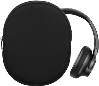 kwmobile Neopren Kopfhörer Tasche für Soundcore Q20i - Kopfhörer Case - Hülle Reise Beutel für Headset Headphones - Weiche Over Ear Schutzhülle Schwarz