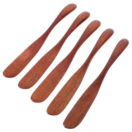GLEAVI 5piezas Espátulas De Madera Esparcidor De Queso Utensilios De Cocina Raspador De Pan