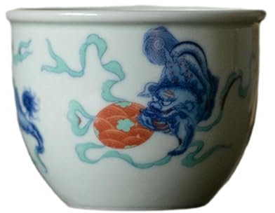 Taza de té de hortensias de león azul antiguo y blanco, 130 ml, hortensia rodante de león antiguo