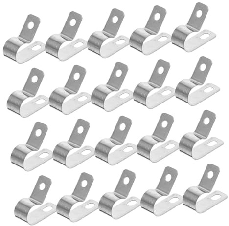 SMASOLO 50Pcs Small Cable Clamps Thickened R Type Wire Clips Metal Aluminum Fireproof Cord Fasteners for Wire Management and Organizer