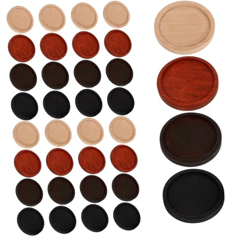 UKCOCO Plateau Rond en Bois Vintage Mini 40 Pièces pour Bijoux et Bibelots