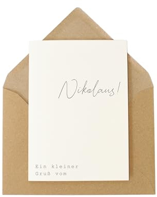 Ohso O’lala Nikolauskarte „Nikolaus!“ – Karte mit Aufdruck „Liebe Grüße vom Nikolaus“ & Umschlag – hochwertige Grußkarte aus Feinpapier – handgefertigt in Deutschland – Karte zum Nikolaustag