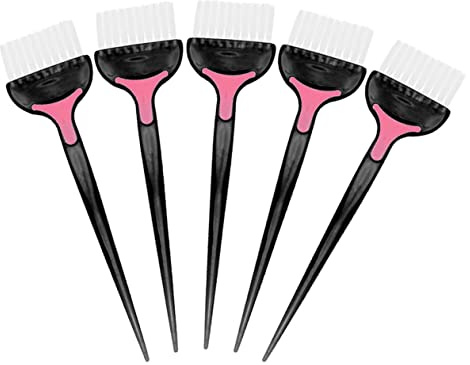 minkissy 5 Stück Friseurzubehör mit Waschbaren Abs Färbepinseln und Weichen Borsten für Friseursalon und Selbstgemacht Haarfarbe Anwendung
