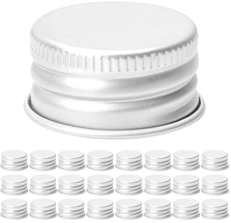 WRITWAA 60pièces Bouchons à Vis pour Flacons Verre Couvercle Fileté de Rechange Étanche Bouchon à Vis Réutilisable