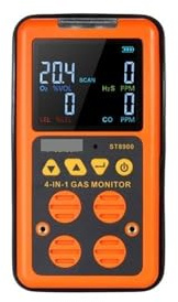 Détecteur de gaz Détecteur de gaz 4 en 1, Moniteur H₂S et CO, détecteur Toxiques portatif numérique Industriel, monoxyde Carbone, oxyde carbonique pour Le Travail et la Maison