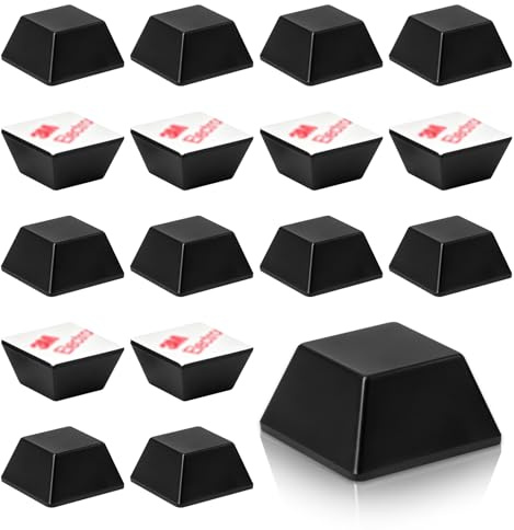 32 Stück Gummifüße Selbstklebend 20x20x10mm Silikon Füße Schwarz Trapez Abstandshalter Selbstklebend Antivibrationsfüße für Lautsprecher Haushaltsgeräte Monitore Möbel Lautsprecher und Plattenspieler