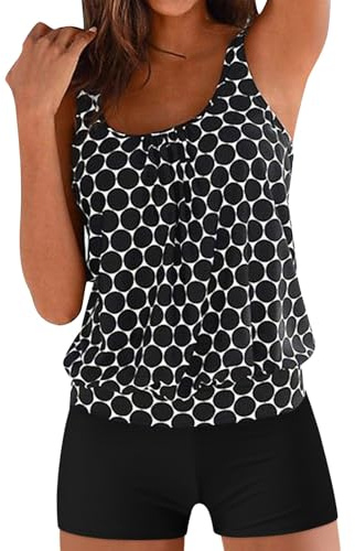 Tankini Femme Maillot De Bain Femme 2 Pieces Shorty Tankini Grande Taille Ensemble Maillot De Bain Taille Haute Amincissant Ete Swimwear