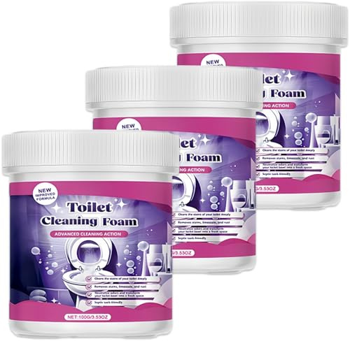 3 Stück WC-Reiniger Toilettenschaum Schaum Toilettenreiniger Gegen Kalk Urinstein Frischer Duft Schont Porzellan