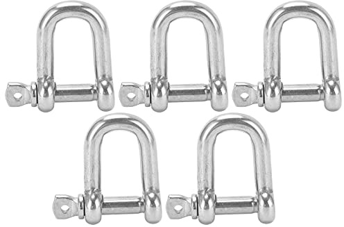 5 uds M6 grillete recto D corto 304 acero inoxidable rotura D aparejo grillete ganchos barco