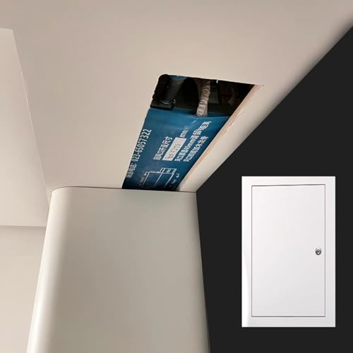 Åtkomstdörr i aluminium med lås – 350 x 450 mm 400 x 600 mm 200 x 500 mm 250 x 600 mm – vit takinspektion luckpanel för gips och VVS (14 x 16 tum)