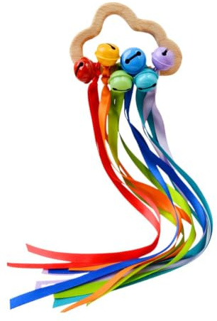 Sensoriels Pour Anneau De Dentition En Bois Arc-En-Doux Et Prise Facile | Jouet éducatif en bois avec anneau pour garçons filles maternelle intérieur extérieur