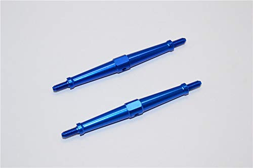 GPM Aluminum 4mm Clockwise And Anticlockwise Turnbuckles (Total Length 86.5mm - Both Side Thread 9.5mm) - 1Pr Blue