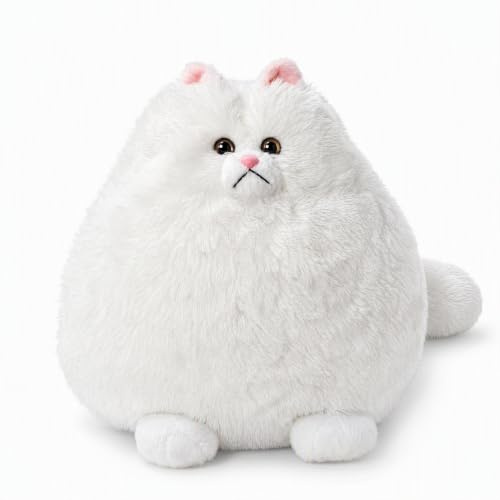 Winsterch Large Plush Cat Stuffed Animal - 20-Inch Soft White Teddy Toy for Kids, for Boys and Girls