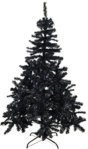 FineHome Künstlicher Weihnachts Tannenbaum Weihnachtsbaum 120cm-150cm-180cm Christbaum inkl Stände, Farben:Schwarz, Größen:150cm