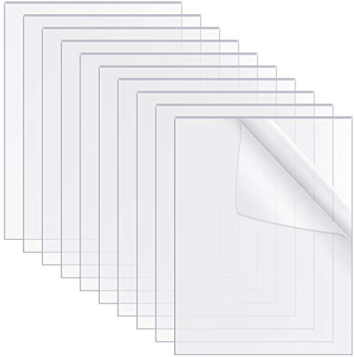 Outus 10 Stücke Transparente Acryl Blätter 10 x 8 Zoll Klares Acryl Platten Schild Acrylplatte für Bilderrahmen Glas Ersatz, Tisch Schilder, Kalligraphie und Malerei, 0,04 Zoll Dick