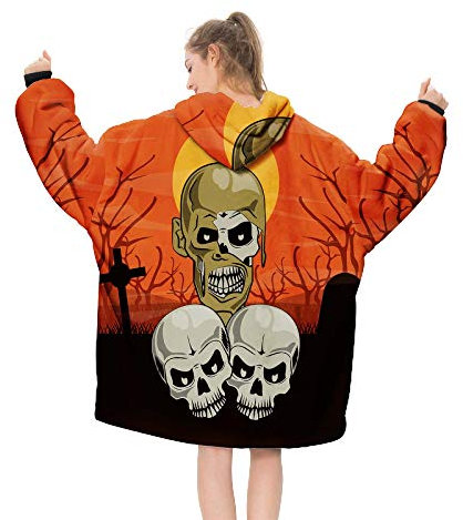 YLXD TV-Decke Kuscheldecke mit Ärmel,Halloween Mikrofaserdecke Fleecedecke,warm, weich, gemütlich,Fleece Sherpa Warme Decken für Erwachsene Frauen