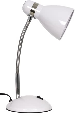 Bel Air Home - Lampada da Scrivania Megara in Metallo con Portalampada E-27 per Illuminare il Tuo Spazio di Lavoro - Ideale per Scrivanie, Tavoli e Uffici (BIANCO)