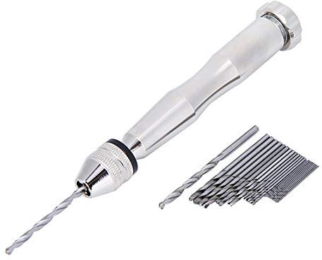0,3 mm-3,6 mm Spiralbohrer Bits, Handbohrer Set Präzisions-Pin Vise Handbohrmaschine Set Mini-Handbohrerset für Kunststoff Harz Holz Schlüsselanhänger Anhänger Schmuckherstellung