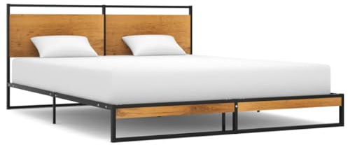 vidaXL Bettgestell Bett Metallbett Schlafzimmerbett Doppelbett Bettrahmen mit Lattenrost Ehebett Schlafzimmermöbel Metall 160x200cm