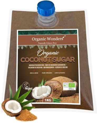 Organic Coconut Sugar (1kg) | Pure & UNREFINED | Superfood | LOW GI | Perfect For Desserts, Baking, Cooking & Drinks By Organic Wonders®