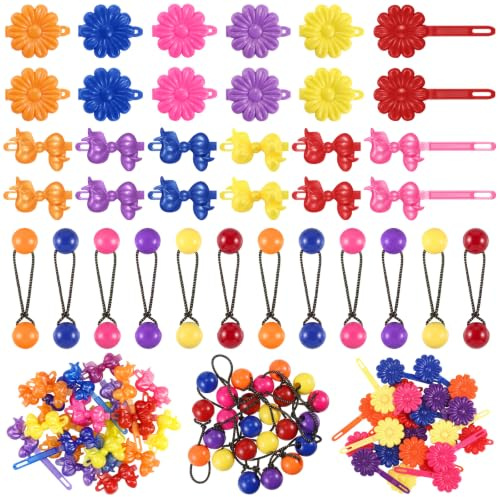 Giegxin 60 Pcs Girls Barrettes Hair Clips Ponytail Ties, ovely Style
