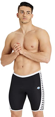 ARENA Solid Icons Core Poly Swim Jammer Racing baddräkt badbyxor, svart-vit, 28, Svart-vit