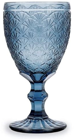 Bidasoa Copas de Vidrio 6 Unidades 30 cl Azul - Para Vino o Agua - Vasos de Cristal