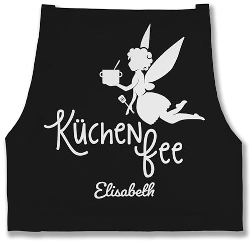 Geschenk mit Namen personalisiert by Shirtracer - Schürze - Damen Frauen - Küchenfee mit Name I Kochschürze Küchenfee