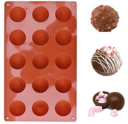 duoyif Schokoladenform Halbkugel Silikonform Halbkugel Ø 4cm 15Löcher Halbkreis Silikonform Kugel Bonbonformen Kuchenform Halbkugel Backform Für Schokolade Mousse Eiswürfel Gelee Kuchen Dekor Kugeln
