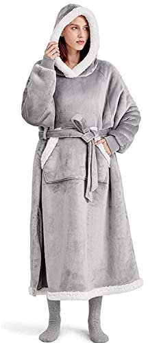 Sherpa Hoodie Sweatshirt Pullover Decke Tv-Decke mit Ärmeln und Taschen Fleece Ärmeldecke für Erwachsene, Erwachsene Ärmeldecke Tragbar Weich Warm, Ganzkörperdecke als TV Decke,#4,M