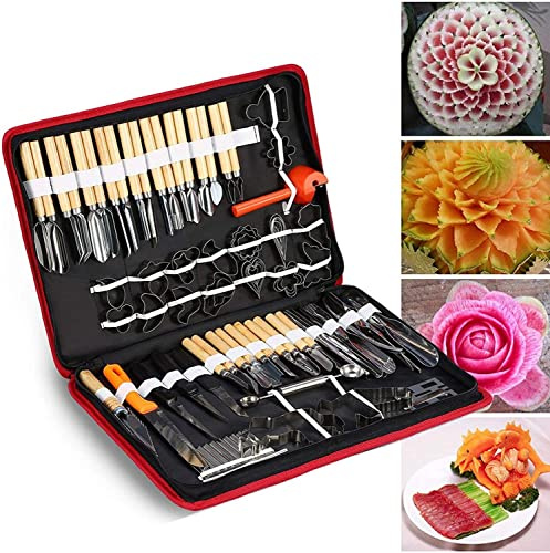 Schnitzwerkzeug, 80PCS / Set Schnitzsets Culinary Carving Peeling Tools Kit für Schneiden von Obst und Gemüse Carving Messerset obstschnitzmesser
