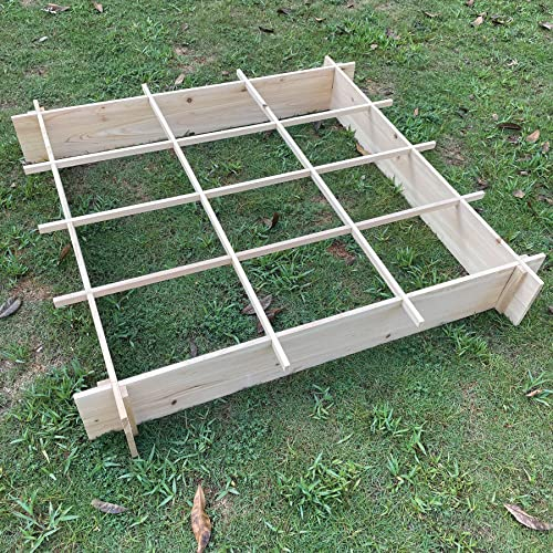NYVI Pflanzbeet NYVIGreen 116x116 cm Natur - Gartenbeet mit Unkrautvlies - Perfekt für Pflanzen, Gemüse. Kräuter & Blumen - Wetterfest, Einfache Montage ohne Werkzeug - Gemüsebeet Kräuterbeet