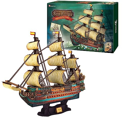 3D Puzzle Kinder San Felipe - 3D Puzzle Erwachsene | Modellbausatz Erwachsene | Modellschiff Geschenk Für Kinder Ab 8 Jahre | 248 Stücke | DIY