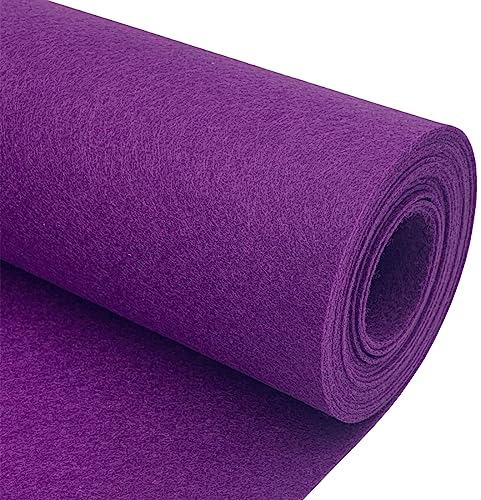 EDGEAM 300x40cm Filzstoff Bastelfilz Bunte Filzrolle Polyester Filz 1mm Dick für Kissen Filzunterlage DIY Handwerk Patchwork Nähen Projekte (Lila)