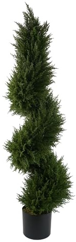 Leaf Artificial Boxwood Tower Tree Topiary Spiral Twist Metal Top Leaf Design UK