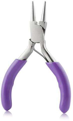 GOLD DEER Mini pinze a becchi rotondi da 3 pollici Pinze per filo micro rotondo con molla Mini pinze per gioielli Strumenti per la creazione di gioielli Mini pinze per la riparazione di gioielli