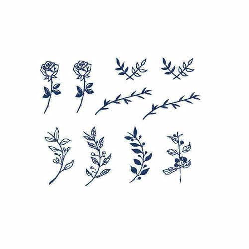 GoDdis Juice Plant Ink Waterproof Semi-Permanent And Long-Lasting 2 Weeks Temporary Tattoo Sticker Finger Small Pattern Plant Rose Female Behind Ear Simulation