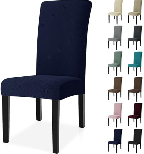 Ystyle Universal Stretch Stuhlhussen 4er Set, Blau | Stuhlbezug Elastisch Abnehmbarer, Hussen Für Stühle Waschbarer, Stuhlbezüge Chair Cover für Hotel Bankett Küche Restaurant