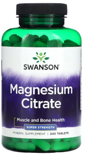 Swanson - Magnesiumcitrat | für Muskelfunktion und Nervensystem - 240 Tabletten