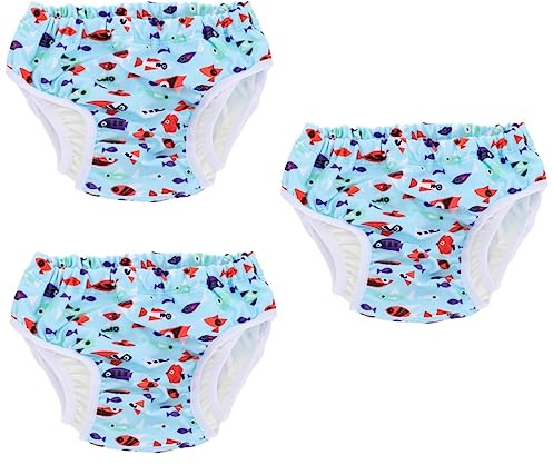 TOYANDONA 3pezzi Pantaloni Da Nuoto Per Ragazzo Ragazza Riutilizzabili Pannolini Impermeabili Con Stampa Cartoon Pantaloni Per Allenamento Piscina Per Ragazzo Ragazza Pesce