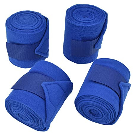 Jwthee 4 Stück Pferdebeinbandagen, Pferdeschwanz-Wickelschutz, Pferdebeinbandagen, Pferde-Polo-Beinbandagen, Reifen- und Schlaufenverschluss, weiches Polyester-Set, Set für Hund, Kuh,