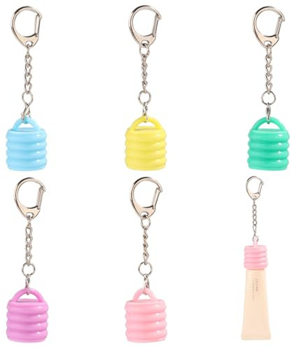 Tinoaly 5stk Lipgloss Schlüsselanhänger Kappe für Laneige 10g, 5 Farben Lippenbalsam Kappe Schlüsselanhänger Lippenstift Schlüsselanhänger