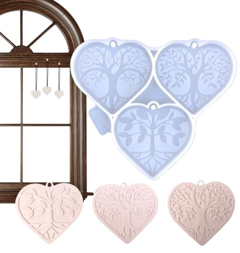 Stampo in resina a di cuore, stampo in silicone per uso alimentare, per diffusori di vita, in silicone, per cemento, gesso, argilla polimerica