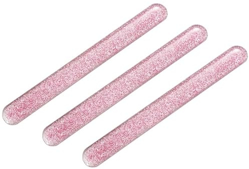 Umsoxhy 3X Glasnagelfeile Crystal Nail Shiner Nano Mini Pufferblock mit Tragbarem Etui für Naturnägel