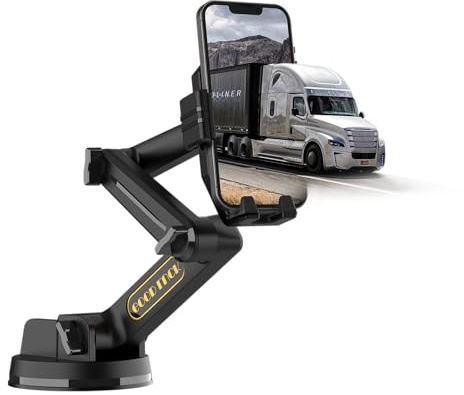 Topsolar Handyhalterung LKW Man Handyhalterung Auto Handy Halterung für LKW,Armaturenbrett Windschutzscheibe 16,9 Zoll Langer Arm, Super Saugnapf & stabil, Kompatibel mit iPhone & Samsung