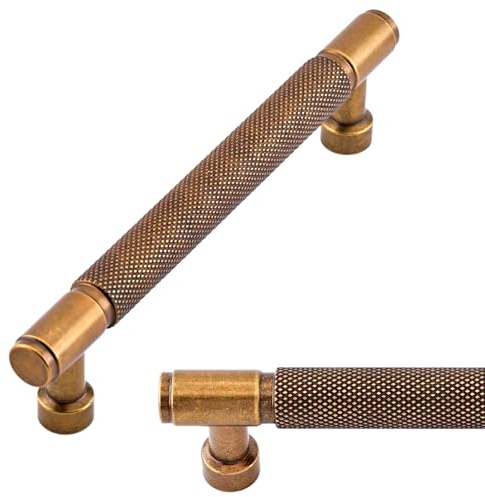 Talentedeco 10 Pack Antique Brass Cabinet Pulls 5 Inch(128mm) Kitchen Cabinet Handles Vintage Retro Cabinet Hardware for Drawer Pulls