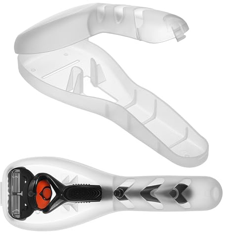 Tweruna 2 st genomskinlig rakhyvel resväska, bärbar transparent manuell rakhyvelskydd, universell rakapparat, PVC-material, resetillbehör för män