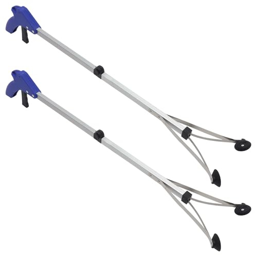 BETOOKY Faltbare Müllgreifer Robuster Klappmechanismus mit Elastischer Greifzange aus Aluminiumlegierung 2 Stück für Park und Schule für Senioren und Behinderte